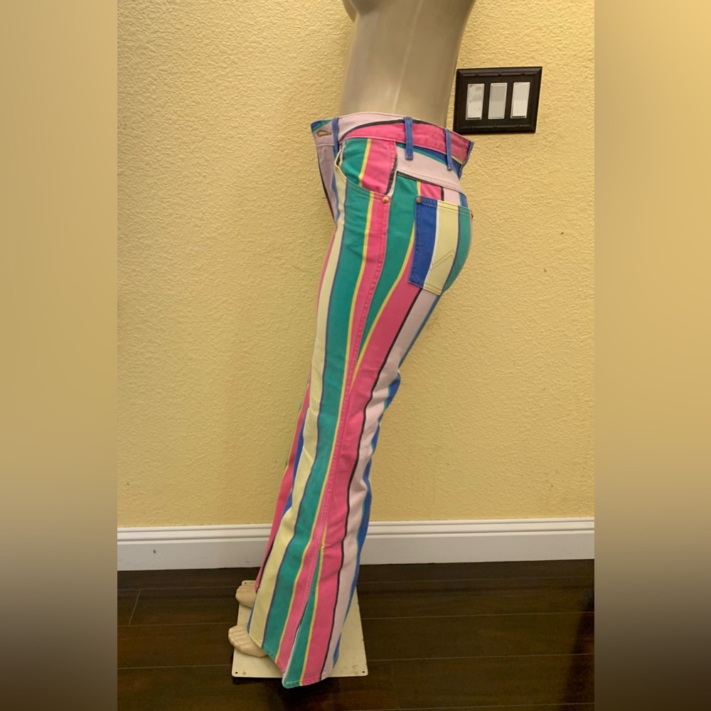 Wrangler High Rise Wide-Leg Jeans in Multicolor Vertical Stripes - Picture 7 of 16